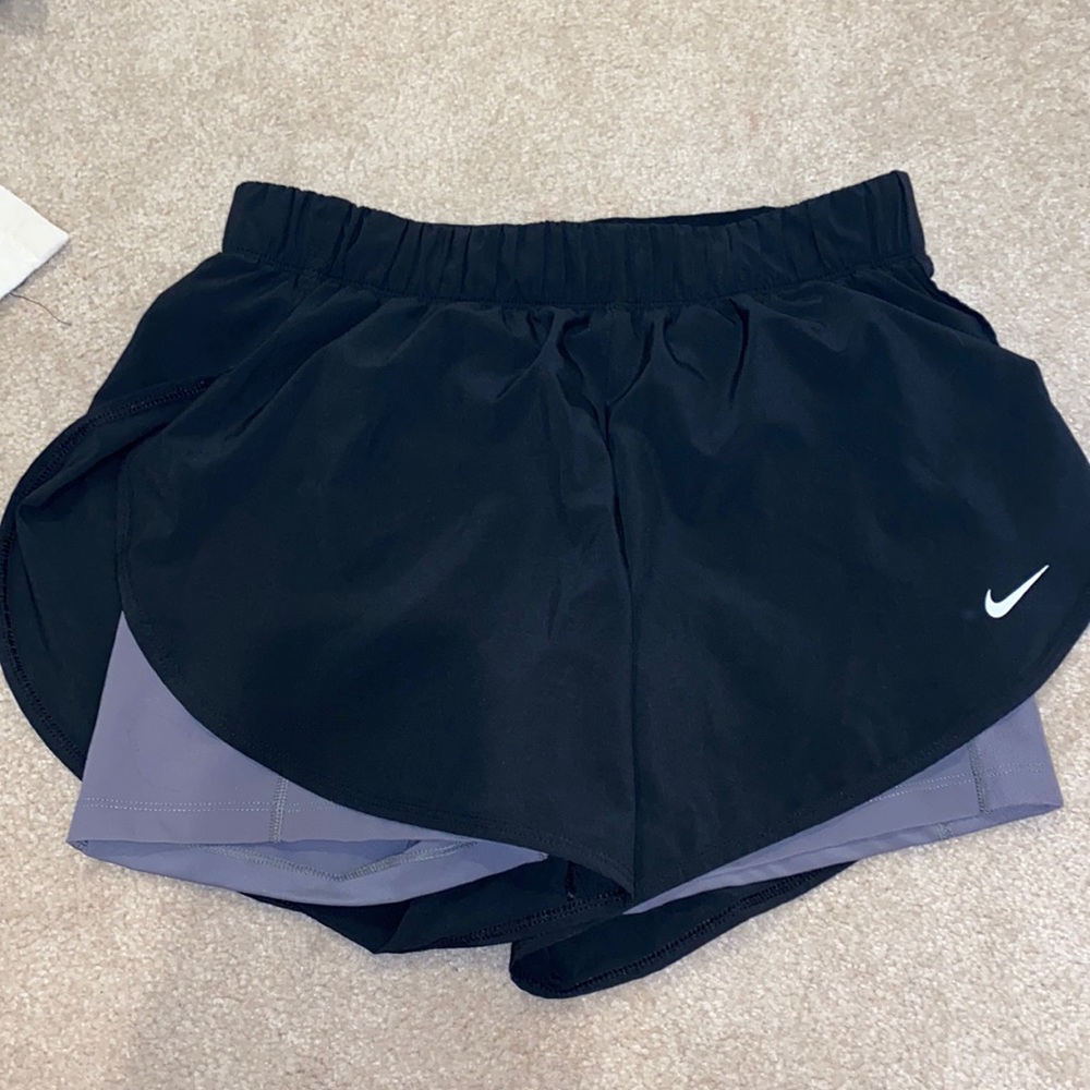 Black Nike shorts with built in spandex
